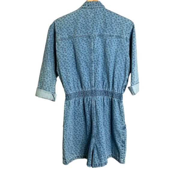 American EAGLE 100% Cotton Denim 5 Pocket Romper Elasticized Waist Tall Sz S NWT - Picture 4 of 15